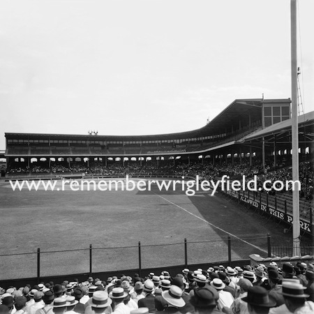 A brand new Comiskey Park in 1910, complete with ironic sign against gambling.