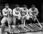 1930 North Sider Dugout with Stephenson, Cuyler, Hornsby and Wilson